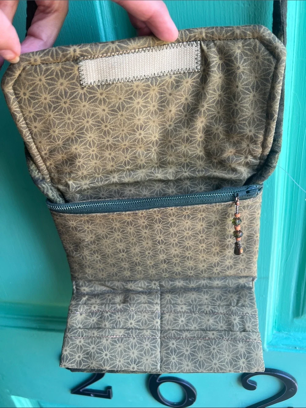 Olive earthy fern Patterned Fold-Over Wallet Clutch - Unbranded